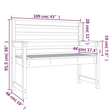 Garden Bench Black - Solid Pine Wood for Outdoor Relaxation