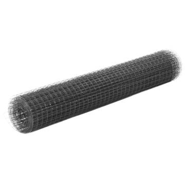 PVC Coated Chicken Wire Fence 25x1m - Grey | Hipo Market