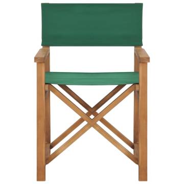 Director's Chair in Solid Teak Wood - Green | Hipo Market