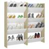 Wall Shoe Cabinets 4 pcs White & Sonoma Oak | Hipomarket