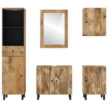 5 Piece Bathroom Cabinet Set - Solid Wood Mango | Hipo Market