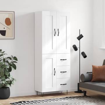 Highboard High Gloss White | Stylish Engineered Wood Storage