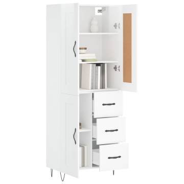 Highboard High Gloss White | Stylish Engineered Wood Storage