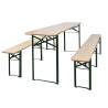 Folding Beer Table with 2 Benches - Durable Garden Set