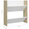 Wall Shoe Cabinets 4 pcs White & Sonoma Oak | Hipomarket