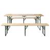 Folding Beer Table with 2 Benches - Durable Garden Set