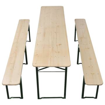 Folding Beer Table with 2 Benches - Durable Garden Set