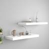 Floating Wall Shelves - Stylish 2 pcs White MDF Display Shelves