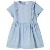 Kids' Dress with Ruffles Soft Blue 116 Size 116 (5-6y) 