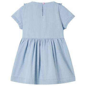 Kids' Dress with Ruffles Soft Blue 116 - Affordable Quality Wear