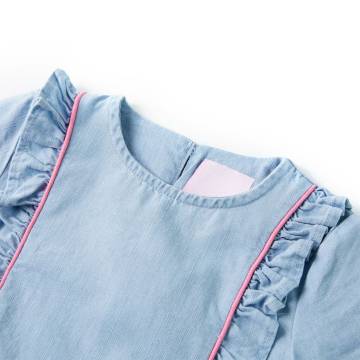 Kids' Dress with Ruffles Soft Blue 116 - Affordable Quality Wear