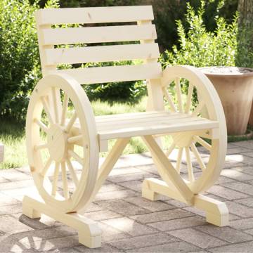 Solid Wood Fir Garden Chair - 58x58x78.5 cm | Hipo Market