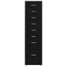 Durable Mobile File Cabinet - Black Metal Office Storage