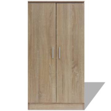 Stylish Shoe Cabinet with 7 Shelves - Oak Finish | HipoMarket