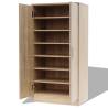 Stylish Shoe Cabinet with 7 Shelves - Oak Finish | HipoMarket