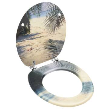 WC Toilet Seat with Lid - Beach Design | Hipo Market