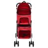 2-Layers Folding Dog Stroller Red | Comfortable & Portable