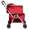 2-Layers Folding Dog Stroller Red | Comfortable & Portable