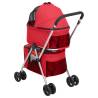 2-Layers Folding Dog Stroller Red | Comfortable & Portable