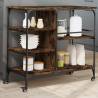 Kitchen Trolley Smoked Oak 100x45x89.5 cm Engineered Wood Colour smoked oak 