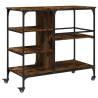 Vintage Kitchen Trolley in Smoked Oak - 100x45x89.5 cm