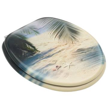 WC Toilet Seat with Lid - Beach Design | Hipo Market