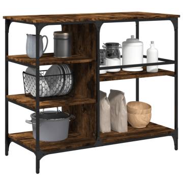 Vintage Kitchen Trolley in Smoked Oak - 100x45x89.5 cm