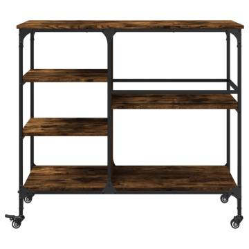 Vintage Kitchen Trolley in Smoked Oak - 100x45x89.5 cm