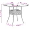 Garden Table with Glass Top - 80x80 cm White Poly Rattan