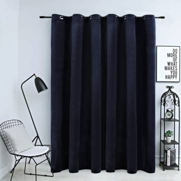 Blackout Velvet Curtain with Rings - Black 290x245 cm | HipoMarket