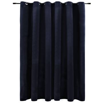 Blackout Velvet Curtain with Rings - Black 290x245 cm | HipoMarket