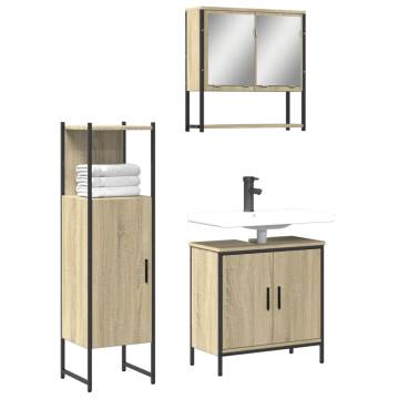 3 Piece Sonoma Oak Bathroom Furniture Set - Stylish & Space-Saving