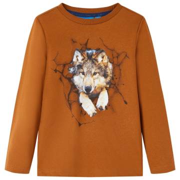 Kids' Long Sleeve Cognac T-shirt - Comfortable & Stylish