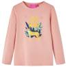 Kids' T-shirt with Long Sleeves Light Pink 116 Colour light pink Size 116 (5-6y) 