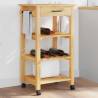 Kitchen Trolley MONZA 48x40x90 cm Solid Wood Pine Colour brown Size 48 x 40 x 90 cm 