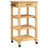 Kitchen Trolley MONZA - Solid Pine Wood Storage | HipoMarket UK