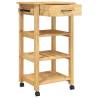 Kitchen Trolley MONZA - Solid Pine Wood Storage | HipoMarket UK