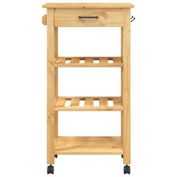 Kitchen Trolley MONZA - Solid Pine Wood Storage | HipoMarket UK