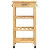 Kitchen Trolley MONZA - Solid Pine Wood Storage | HipoMarket UK