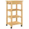 Kitchen Trolley MONZA - Solid Pine Wood Storage | HipoMarket UK