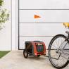 Pet Bike Trailer - Orange & Grey Oxford Fabric | HipoMarket