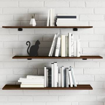 Stylish Brown Oak Wall Shelves - 4 pcs | HipoMarket UK