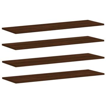 Stylish Brown Oak Wall Shelves - 4 pcs | HipoMarket UK