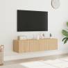 TV Wall Cabinets with LED Lights - 2 pcs Sonoma Oak