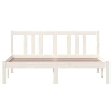 White Solid Wood Bed Frame 140x200 cm - Modern & Sturdy