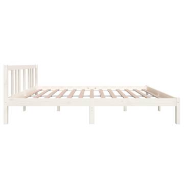 White Solid Wood Bed Frame 140x200 cm - Modern & Sturdy