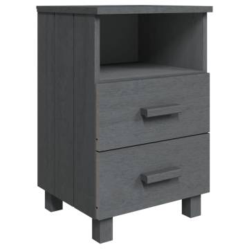 HAMAR Dark Grey Bedside Cabinets - 2 pcs | Solid Wood Furniture