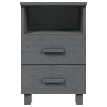 HAMAR Dark Grey Bedside Cabinets - 2 pcs | Solid Wood Furniture