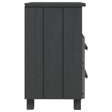 HAMAR Dark Grey Bedside Cabinets - 2 pcs | Solid Wood Furniture