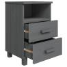 HAMAR Dark Grey Bedside Cabinets - 2 pcs | Solid Wood Furniture